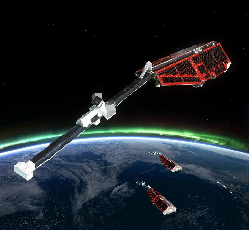 Constelação de satélites SWARM para análise do campo magnético da Terra. ESA